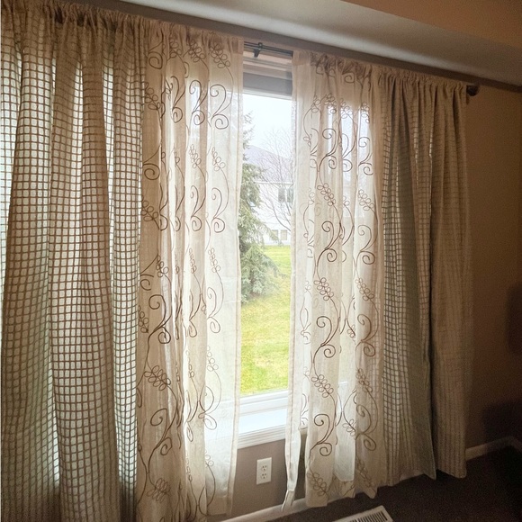 Pier 1 Accents Pier Imports Jute Waffle Smoke Blue Curtains Sheers 4 Curtains 2 Sheers